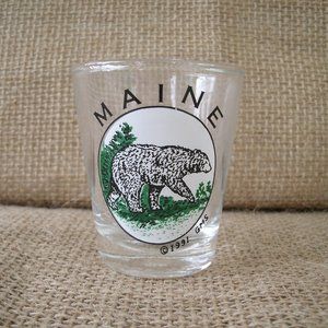 Vintage Maine Black Bear Shot Glass